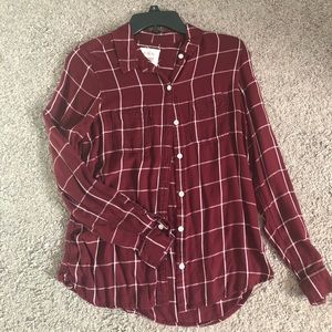 Maroon and White Flannel